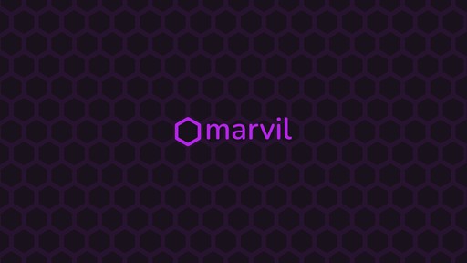 My logo over a hexagonal pattern